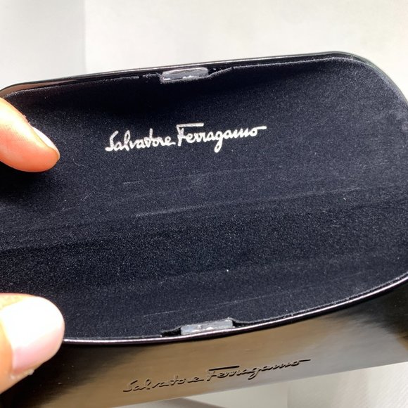 Salvatore Ferragamo NWOT Eyeglasses Case, Cloth Black Faux Leather - Picture 3 of 12